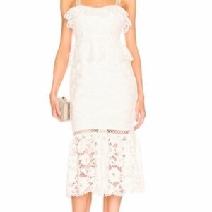 Likely Leigh White Lace Midi Dress